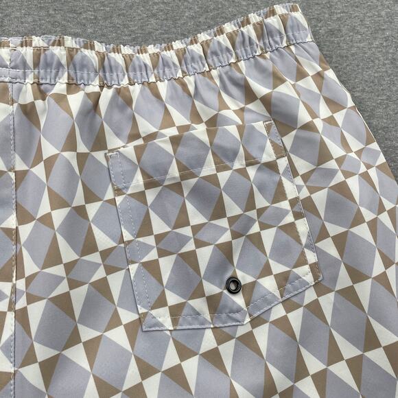 Open Edit Nordstrom Mens XL Recycled Volley Swim Trunks 4" Purple Diamond Grid - Picture 16 of 16